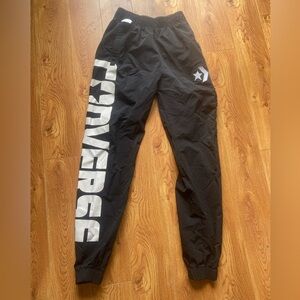 Converse Black Jogger Pants with White Star Logo women medium
